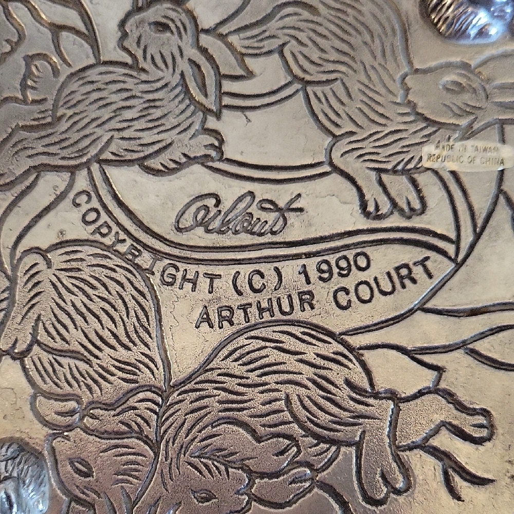 Arthur Court Silver Rabbit Motif Decorative Trivet - Picture 3 of 9